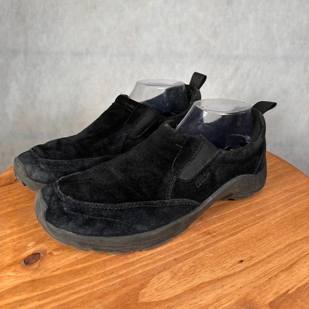 Cabelas Slip On Shoes Mens 10 Black Good Suede CS-3060B-01P Rugged Loafers